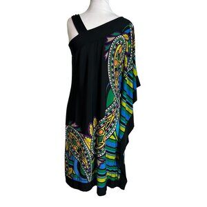 Robbie Bee Art To Wear Dress Size Medium Groovy Retro Bold Paisley Flowy